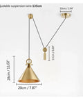 Creative Lifting Ceiling Hanging Light Modern Cooper Adjust Line Pendant Lamp for Bar Home Restaurant,Exquisite with adjustable suspension wire.