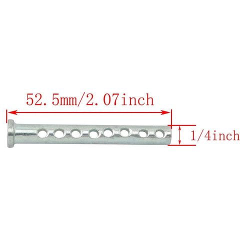 Five-Piece Multi-Hole Clevis Pins Set, 1/4 Inch Diameter, 2 Inch Length, Eight-Hole Eye Pins, Zinc Galvanized Steel