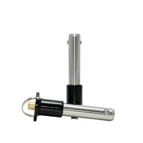 Top Shelf Quick Release Pin Button Handle Ball Lock Plunger Slot Indexing Plunger Durable Stainless Steel Hardware close up view.