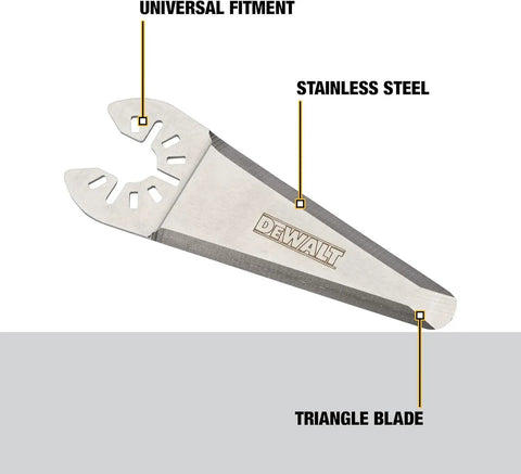 General Purpose Oscillating Tool Blade Set, 3 piece with plunge point tip, stainless steel blade, universal fitment