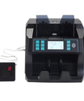 Pro Grade Front Loading Bill Counter Machine Autodetects Usd Eur Canadian Bills With Advanced Uv Ig Ir Checks And Sd Card Updates For Kickin Serious Cash Flow Daily, showing front view and display.