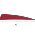 4-inch red turkey vane from 20 Pack Feather Arrow Fletchings 4 Inch Turkey Vanes For Hunting And Target Shooting Lightweight Durable