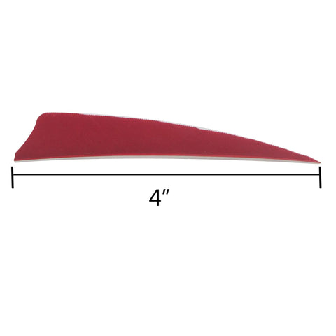 4-inch red turkey vane from 20 Pack Feather Arrow Fletchings 4 Inch Turkey Vanes For Hunting And Target Shooting Lightweight Durable