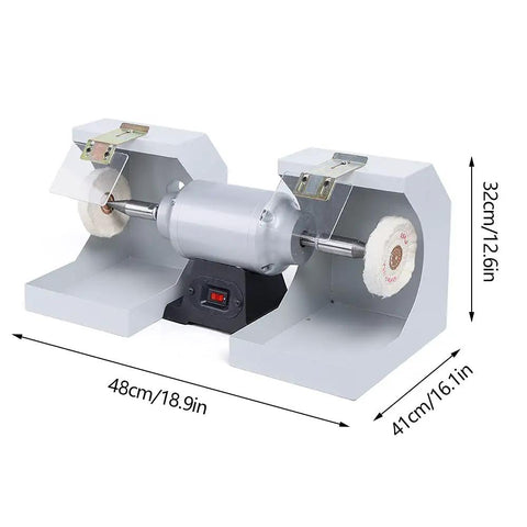 Shop Ready 3000 RPM Rotary Polisher With 550 Watt Copper Motor Heavy Duty Bench Buffer with polishing wheels and motor.