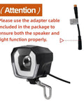 Ultra Bright Waterproof LED Headlight For Electric Bikes, 3 Pin Female Connector shown with adapter cable and mounting bracket.