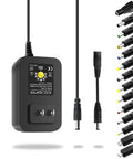 All In One Plug And Play Adjustable Power Supply 3V To 12V 30W With 14 Tips Polarity Converter And 100V To 240V AC To DC Switching Adapter