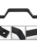 Front and close-up views of 2-Pack 6.1 Inch Black Barn Door Handles Set, Heavy Duty Sliding Door Pulls, with black finish and holes.
