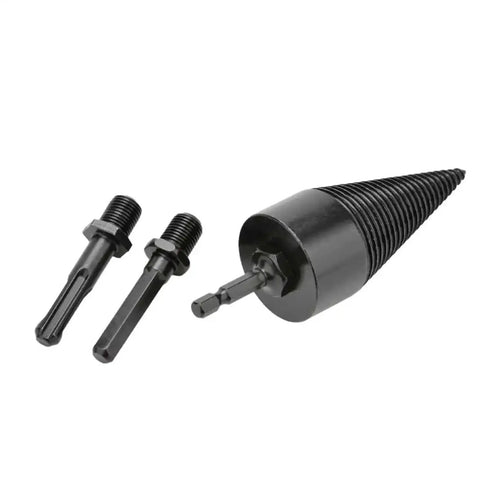 Hassle Free Firewood Cutting Drill Bit Attachment For Standard Hammer Drills Rapid Wood Boring Auger Kit with two chucks.