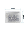 60 Piece Set Of Allen Head Grub Screws M3 To M8 In Stainless Steel Pro Grade for DIY in clear box with tools