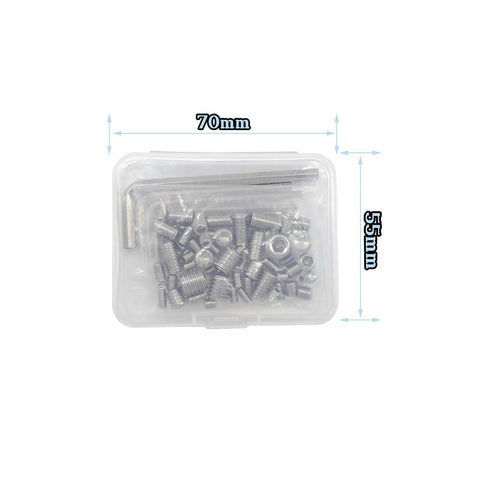 60 Piece Set Of Allen Head Grub Screws M3 To M8 In Stainless Steel Pro Grade for DIY in clear box with tools