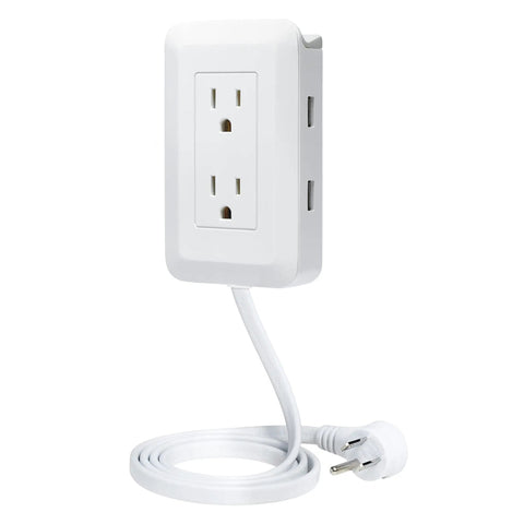 Presto Plug Outlet Extender For Reaching Hidden Outlets With A 6 Foot Cord Peel And Stick On Wall No Wiring No Tools Surge Protected