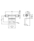 Technical drawing of Heavy Duty Electric Instrument Box Hinges For Cabinet Installations And Power Case Fittings Door Hinge Kit