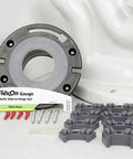 No Wax 4 Inch Toilet Flange Repair Kit With Spacer, Offset Bolts And Seal Gauge components on white surface
