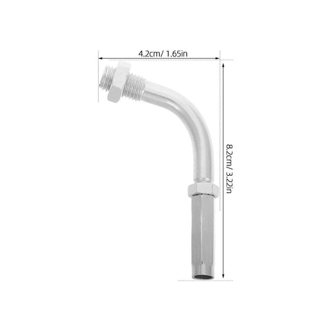 Adjustable aluminum clutch cable adjuster screw, 90 degree angle, 4.2cm x 8.2cm size, enhances bike throttle precision.