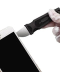 Person using Heavy Duty Crowbar Pry Tool for Electronics and Screen Removal Spudger Opening Tool for Phones Tablets Laptops and More Durable Metal Blade