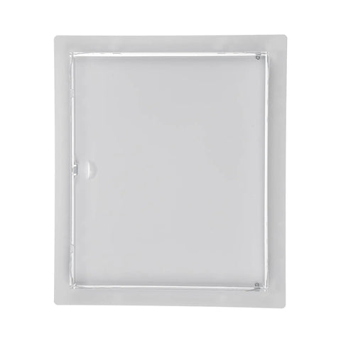 Legit Heavy Duty Metal Wall Access Panel For Drywall With Sturdy Grab Handle Clean Flush Cover For Crawl Space And Plumbing Lines Straight Up Pro Build Hassle Free Installation, 11.81 x 13.78 in white steel.