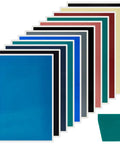PLIGREAT 12-color laser engraving marking paper sheets with scraper; blue top sheet and multicolor sheets.