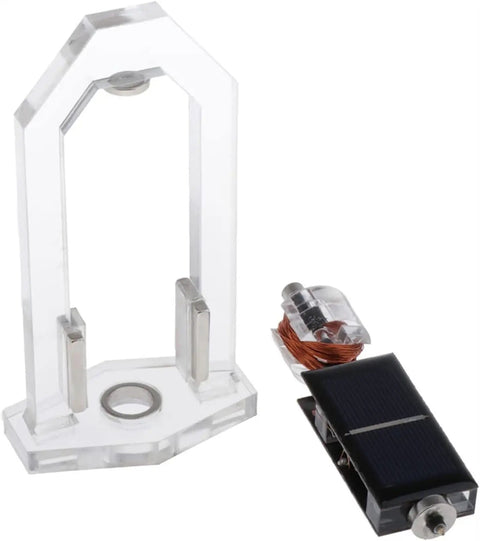 Levitating Solar Motor Educational Kit With Magnetic Levitation Tech High Speed Vertical Solar Motor For Hands On Science Projects STEM Learning And Classroom Demos Dope Tech Toy, clear acrylic base and solar motor
