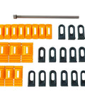 Ultimate Dent Repair Kit For Cars And Motorcycles With Yellow Slider Set And Black Slider, Metal Rods shown in layout