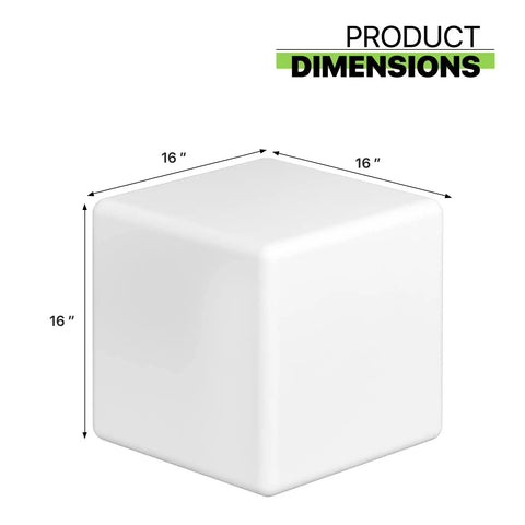 Dimensions of 16 Inch LED Glow Cube Chair Light With Remote Control For Patio Garden Bar Cafe Outdoor Indoor Lit Mood Lamp