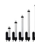 Rock Solid 4000N Heavy Duty Electric Linear Actuator featuring smooth as butter glide with 950mm stroke, five sizes shown.