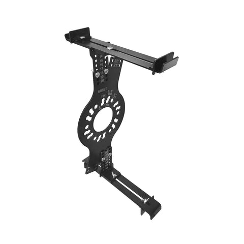 Premium Wheel Fitment Simulator And Offset Measurement Tool For 14 To 22 Inch Rims shown from the side, featuring a steel gauge for six lug rims.