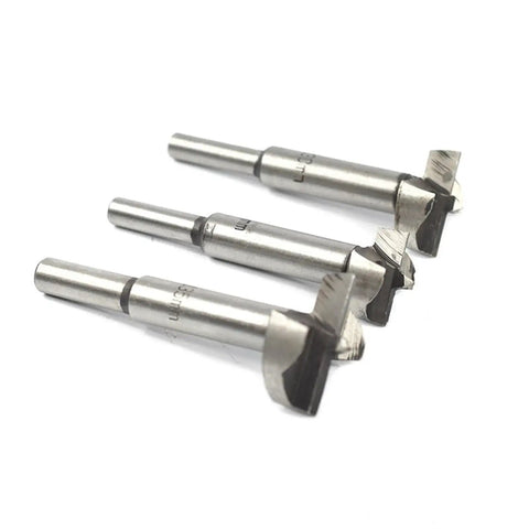 Heavy Duty 20Mm Self Centering Hole Saw Drill Bit set showing three steel bits designed for smooth wood drilling.