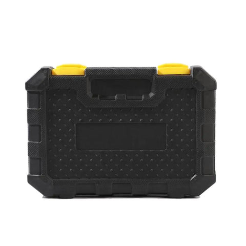 Black carrying case for Brass Router Template Guide Kit, 11-Piece Set With Lock Nut Adapter, Machined Bushings For Porter Cable Style Sub-Base