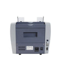 Heavy Duty Cash Counter Machine With Pro Grade Ultraviolet Magnetic Infrared Anti Fake Detection And No Cap Security For Multi Currency Bills - rear view with ports and paper feed.