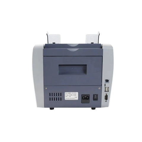 Back view of Plug And Play Money Counter Machine With Slick Bill Processing showing ports and design details.