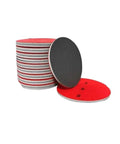 Get Your 5 Inch Dry Wet Sponge Sandpaper Set With 16 Pcs Assorted Grits From 180 To 4000 For Smooth Furniture Auto And DIY Projects showing 16 round sponge sandpapers stacked.