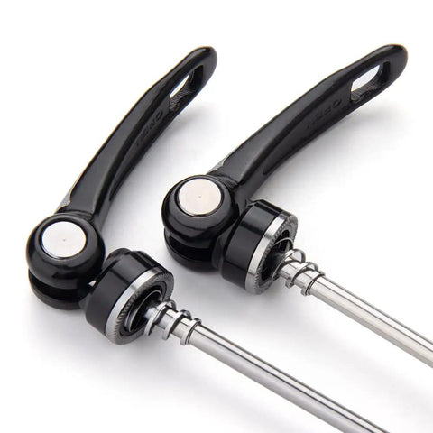 MTB Quick Release Skewers Front And Rear Set Aluminum Alloy Bicycle Wheel Axles With QR Levers Easy Install Durable Rust Resistant Skewers For Hubs Black
