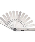 Tempered Steel Thickness Gauge With 13 Straight Leaves For Carpenters And DIY Home Improvement, 1/2 X 4 1/2 Inch Blade