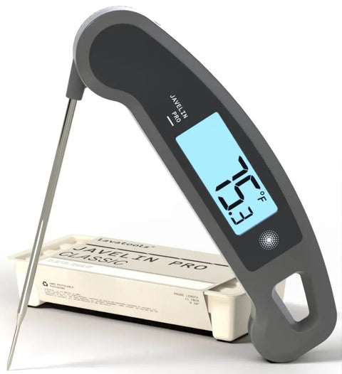 Instant Read Meat Thermometer With Ultra Fast Two Second Read Time, Auto Rotating Backlit Display, IP65 Water Resistant, NSF Certified