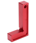Dead True 90 Degree Positioning Square Aluminum Alloy Right Angle L Shaped Layout Tool Zero Play Gauge For Cabinet Carpentry And Tough Diy Builds Red, side view showing detail.