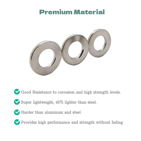DIN125 M10 Titanium Flat Washer 6Al4V GR5 Aerospace Grade Titanium Silver Sealing Ring For Screws Bolts Nuts side view