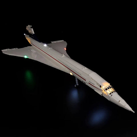 LED Lighting Kit For 10318 Concorde Aircraft Model, Lighting Components Only, USB Powered, installed on plane model