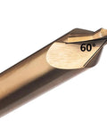 Close-up of Beast Mode Cobalt Center Drill Bits Set M35 HSS 60 Degree 4 Inch showing precise 60-degree tip angle.