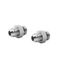 Two Pack Heavy Duty Hydraulic Hose Fitting Adapter One Half Inch Male JIC 37 Degree Flare To Five Eighth Inch Male O Ring Boss Seven Eighth Inch UNF SAE Straight Pipe Joint Connector Carbon Steel, two adapters shown