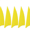 Five yellow 2 Inch Shield Shape Turkey Feather Fletching Left Ring For Hunting And Target Practice, Top Notch Pro Grade