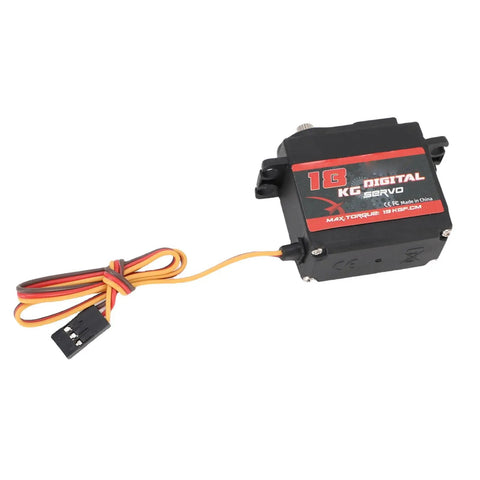 Heavy Duty Metal Gear Digital Servo Crushing 18kg Torque And Serving Up Smooth 180 Degree Rotation For Rc Cars Trucks Boats Robots Lightweight Aluminum Alloy Design with wires