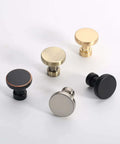 Various knobs from 30 Pack Champagne Bronze Kitchen Cabinet Knobs And Pulls Set with Single Hole Round Gold Drawer Knobs shown.