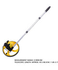 Hilitand Distance Measuring Wheel, 8 Inch Telescopic Design with yellow wheel and silver telescopic rod.