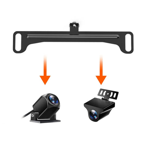 Slick Rear Backup Camera License Plate Mount Bracket for G840H G890 includes mounting options for various cameras.