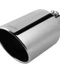 4 Inch Inlet To 8 Inch Outlet Stainless Steel Exhaust Tip 15 Inch Bolt On Tail Pipe With 45 Degree Angled Cut Universal Fit For Car And Truck Mirror Polish Finish Durable Muffler Tip