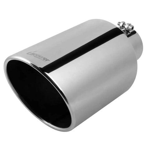 4 Inch Inlet To 8 Inch Outlet Stainless Steel Exhaust Tip 15 Inch Bolt On Tail Pipe With 45 Degree Angled Cut Universal Fit For Car And Truck Mirror Polish Finish Durable Muffler Tip