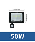 JUDYSSY Led Flood Light Pir Motion Sensor 50W with IP66 waterproof rating, ideal for outdoor use in gardens and warehouses.