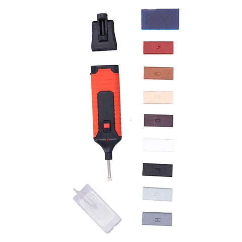 DIY Tile Repair Kit With 8 Color Wax Blocks And Electric Heating Pen, showing wax blocks, heating pen, and accessories.