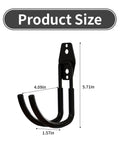 2 Piece Beefy Carbon Steel Garage Storage Hooks And EV Charger Holder Wall Mount with dimensions 4.09in x 1.57in x 5.71in.