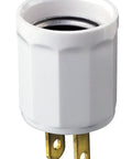 Outlet To Lampholder Adapter Turns Your Standard Outlet Into A Lamp Socket White Indoor Use Only 125 Volt 660 Watt 15 Amp